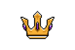 Pixel art gold crown object clipart isolated Product Image 1