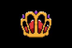 Pixel art gold crown object clipart vector Product Image 2