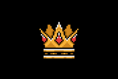 Pixel art golden crown clipart element concept Product Image 2