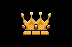 Pixel art golden crown clipart element design Product Image 2