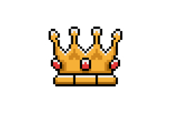 Pixel art golden crown clipart element design Product Image 1