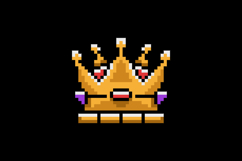 Pixel art golden crown clipart element illustration Product Image 2