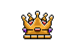 Pixel art golden crown clipart element illustration Product Image 1
