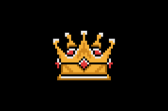Pixel art golden crown clipart element isolated Product Image 2
