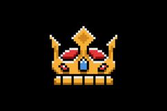 Pixel art golden crown clipart element vector Product Image 2