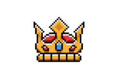 Pixel art golden crown clipart element vector Product Image 1