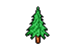 Pixel art green tree park graphic design Product Image 1