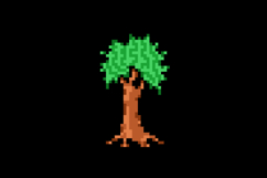 Pixel art green tree park graphic vector Product Image 2