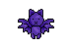 Pixel art halloween bat graphic design vector Product Image 1