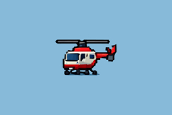 Pixel Art Helicopter Design Vector Product Image 1