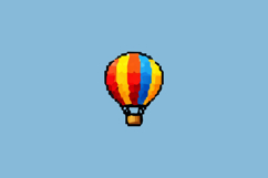 Pixel Art Hot Air Balloon Design Vector Product Image 2