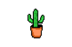 Pixel art illustration drawing cactus plant vector Product Image 1