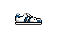 Pixel art illustration drawing casual shoes clipart Product Image 1