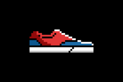 Pixel art illustration drawing casual shoes sticker Product Image 2