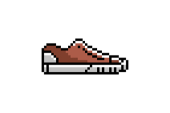 Pixel art illustration drawing casual shoes vector Product Image 1