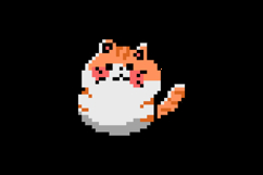 Pixel art illustration drawing cute cat pet clipart Product Image 2