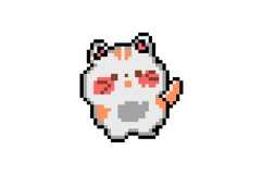 Pixel art illustration drawing cute cat pet design Product Image 1