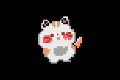 Pixel art illustration drawing cute cat pet design Product Image 2