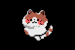 Pixel art illustration drawing cute cat pet graphic Product Image 2