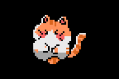 Pixel art illustration drawing cute cat pet sticker Product Image 2