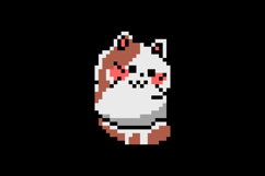 Pixel art illustration drawing cute cat pet vector Product Image 2