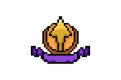 Pixel art level up award badge game asset graphic Product Image 1