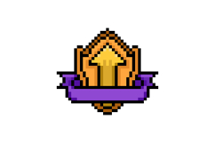 Pixel art level up award badge game asset illustration Product Image 1