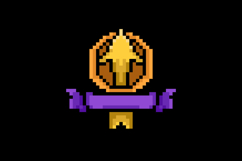 Pixel art level up award badge game asset isolated Product Image 2