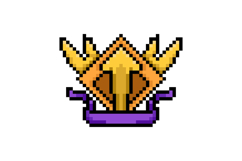 Pixel art level up award badge game asset vector Product Image 1