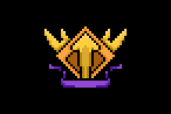 Pixel art level up award badge game asset vector Product Image 2