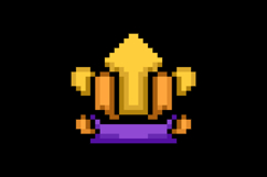 Pixel art level up emblem game asset vector Product Image 2