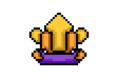 Pixel art level up emblem game asset vector Product Image 1