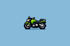 Pixel Art Motorcycle Design Vector Product Image 1