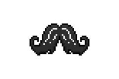 Pixel art moustache face element graphic concept Product Image 1
