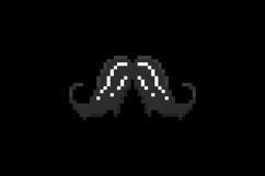 Pixel art moustache face element graphic concept Product Image 2