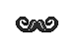 Pixel art moustache face element graphic illustration Product Image 1