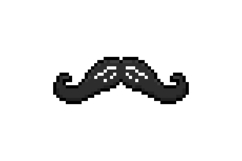 Pixel art moustache face element graphic isolated Product Image 1