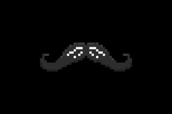 Pixel art moustache face element graphic isolated Product Image 2