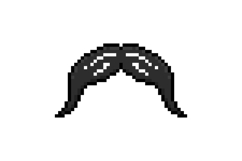 Pixel art moustache face element graphic vector Product Image 1