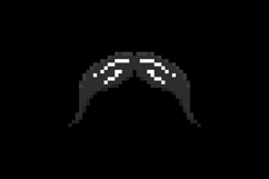Pixel art moustache face element graphic vector Product Image 2