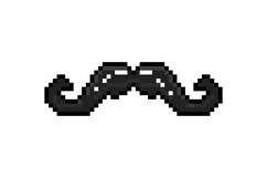 Pixel art moustache graphic design sticker Product Image 1