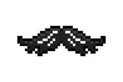 Pixel art moustache graphic design vector Product Image 1