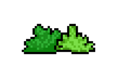Pixel art nature green bush graphic isolated Product Image 1