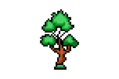 Pixel art nature green tree graphic illustration Product Image 1