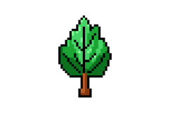 Pixel art nature green tree graphic isolated Product Image 1