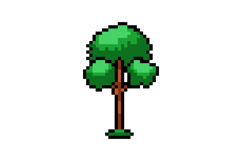 Pixel art nature green tree graphic vector Product Image 1