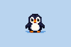 Pixel Art Penguin Character Design Vector Product Image 2