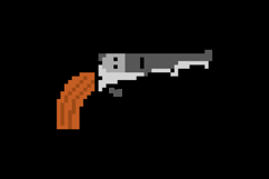 Pixel art pistol gun graphic object Product Image 2