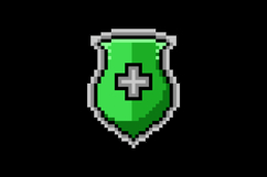 Pixel art protection shield shape object graphic element con Product Image 2