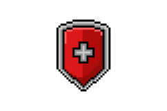 Pixel art protection shield shape object graphic element Product Image 1